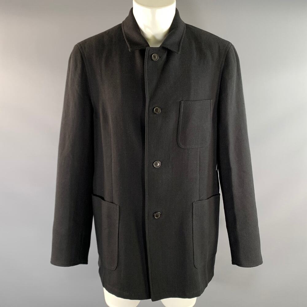 BRIONI Size M Black Cotton Cashmere Button Up Jacket